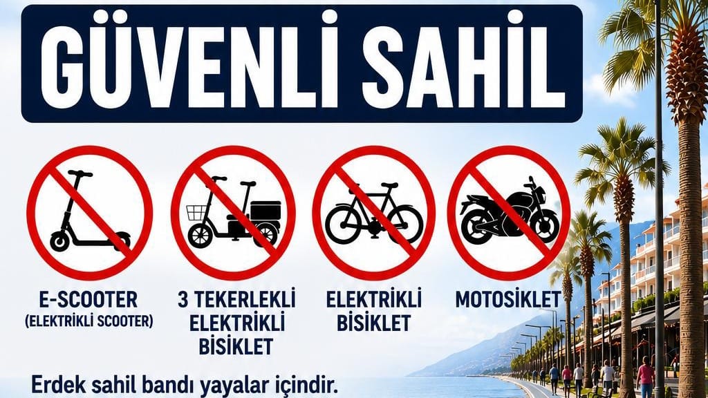 ERDEK POLİSİNDEN 'YAYALAR İÇİN GÜVENLİ SAHİL' HATIRLATMASI