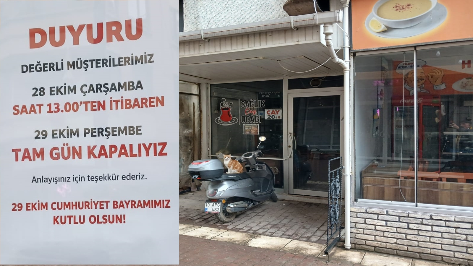 29 EKİM'DE ERDEK'TE BAZI İŞ YERLERİ KAPALI KALDI