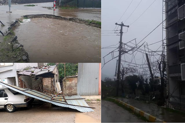 FIRTINA ERDEK'TE ETKİLİ OLDU