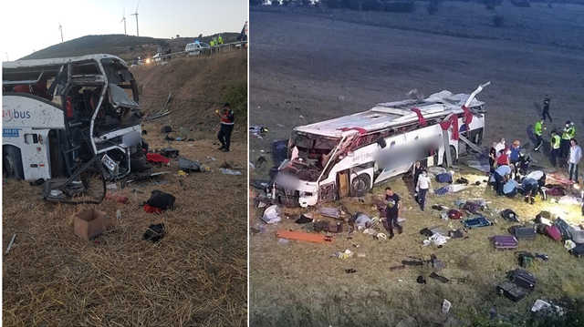 BALIKESİR'DE YOLCU OTOBÜSÜ KAZASI: 14 ÖLÜ, 18 YARALI